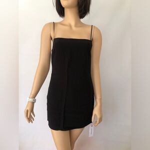 Rumored Black Double Strap Mini Dress